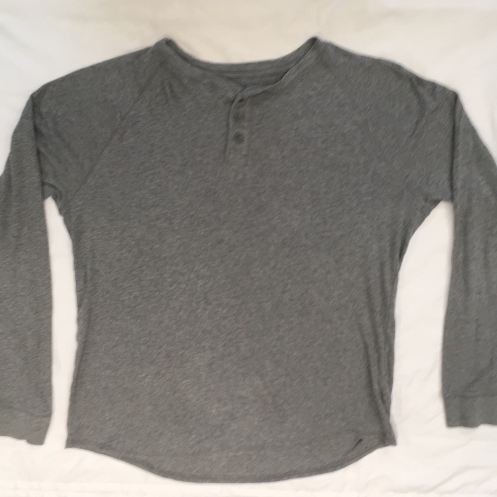 Gray Long-Sleeve Button Up T (100% Cotton)